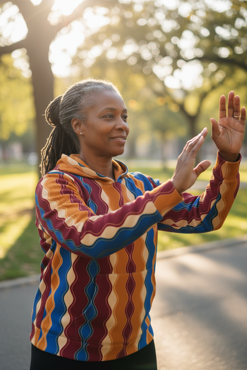 Amber Stripe Hoodie Tai Chi
